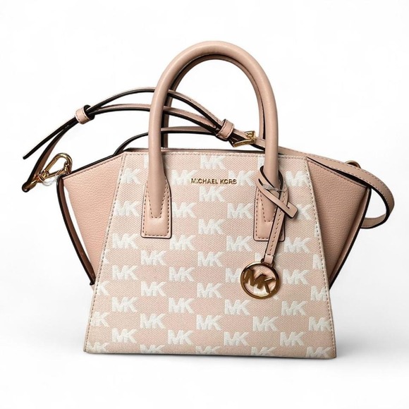 Michael Kors Avril Small Satchel Pink MK Logo Crossbody Purse Designer Purse main image 6
